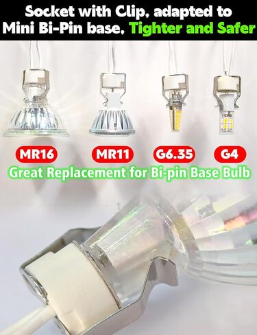 مقبس MR16 GU5.3 مع مشبك/قوس، مقبس إضاءة MR11 G4، GU6.35، GY6.35، GX5.3، GU4 GZ4، محول مقبس قاعدة موصل سلك سيراميك صغير ثنائي الدبوس لمصابيح الهالوجين/LED MR16، 6 عبوات in Kuwait