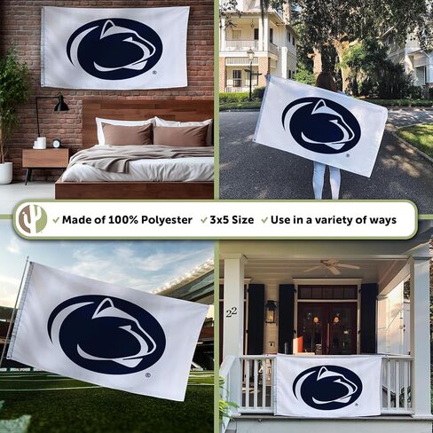 Desert Cactus Penn State Flag - 3 x 5 Feet Pennsylvania State University PSU Nittany Lions Banner, Indoor/Outdoor Durable Fabric Display (Style C1) in Saudi Arabia