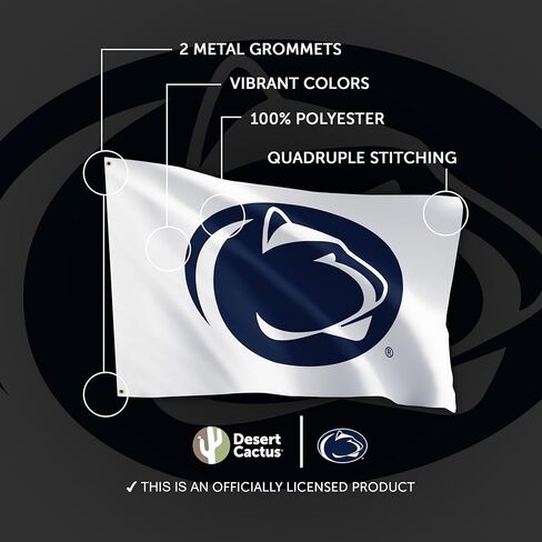 Desert Cactus Penn State Flag - 3 x 5 Feet Pennsylvania State University PSU Nittany Lions Banner, Indoor/Outdoor Durable Fabric Display (Style C1) in Saudi Arabia
