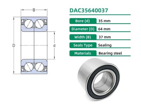 1pc DAC35640037 DAC3564A-1 Hub Wheel Bearing 35x64x37mm Auto DE0749 510014 BAH0042 DU3532ADDXC in Saudi Arabia