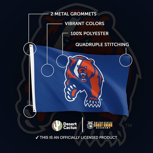 Desert Cactus United States Coast Guard Academy 100% Polyester Indoor Outdoor 3x5 feet Banner USCGA Bears (Flag C) in Saudi Arabia