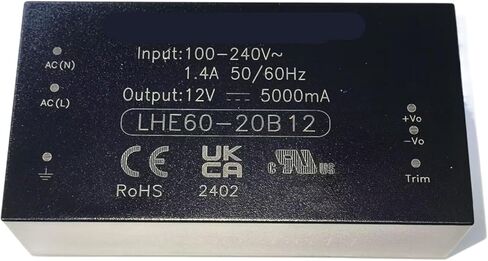 LHE60-20B12AC-DC وحدة الطاقة 12V5A60W in Kuwait