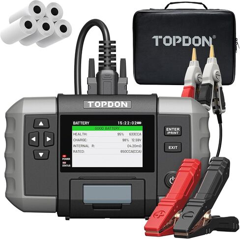 12V Car Battery Tester, TOPDON BT20 Battery Load/Voltage Tester 100-2000CCA, Cranking&Charging Test via App, Record Voltage History, Automotive Battery Analyzer&Checker for Car Truck SUV ATV Boat in Saudi Arabia