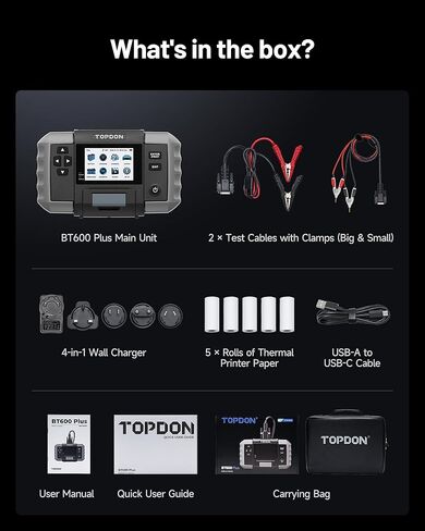 12V Car Battery Tester, TOPDON BT20 Battery Load/Voltage Tester 100-2000CCA, Cranking&Charging Test via App, Record Voltage History, Automotive Battery Analyzer&Checker for Car Truck SUV ATV Boat in Saudi Arabia