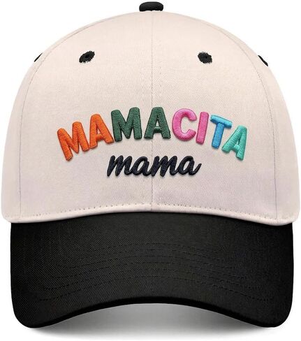 قبعات بيسبول مطرزة على الطراز القديم من Mamacita Mama للنساء والفتيات، قبعات سائقي الشاحنات العصرية المضحكة، هدايا، أسود in Kuwait