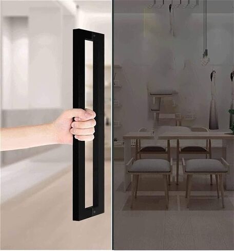 Door Handles, Double Pull Bar Thick 304 Stainless Steel Square Tube Door Handle, Door Pull Handle Sliding Glass Door Handles for Bathroom Shower, Office, Hotel, Shop Door in Saudi Arabia