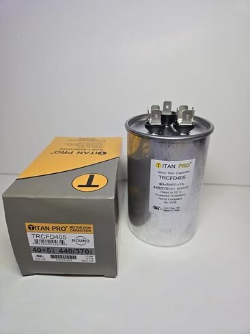 Titan PRO TRCFD405 40/5 HVAC Round Dual Motor Run Capacitor. 40+5 MFD/UF 440/370 Volts A/C AIR Conditioner Packard in Saudi Arabia