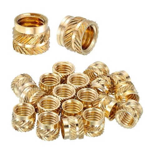 MECCANIXITY 68 Pcs Threaded Inserts, M2.5 x 2.5mm L x 3.5mm OD Pure Brass Metric Knurled Nuts Female Threaded Heat Set Inserts Embedment Nut for 3D Printing Components and Plastic Materials in Saudi Arabia