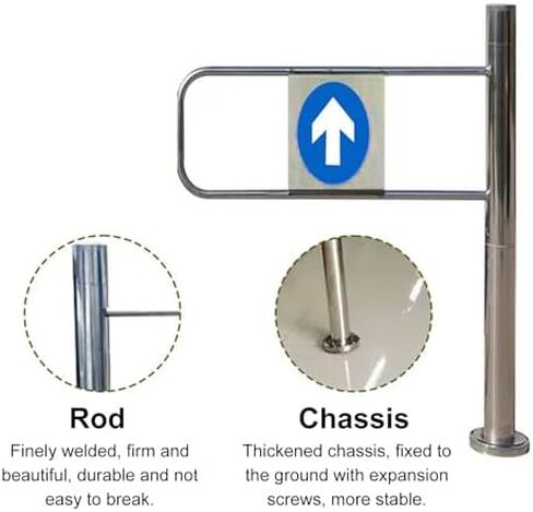 Stainless Steel Swing Gate for Supermarkets Factories Parks & Schools Safety Entrance Door 180x97 Cm & Secure Aisle Barrier (Silver) in Kuwait