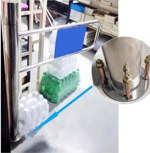 Stainless Steel Swing Gate for Supermarkets Factories Parks & Schools Safety Entrance Door 180x97 Cm & Secure Aisle Barrier (Silver) in Kuwait