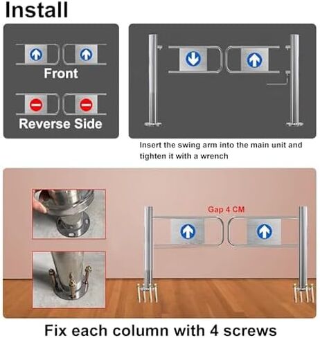Stainless Steel Swing Gate for Supermarkets Factories Parks & Schools Safety Entrance Door 180x97 Cm & Secure Aisle Barrier (Silver) in Kuwait