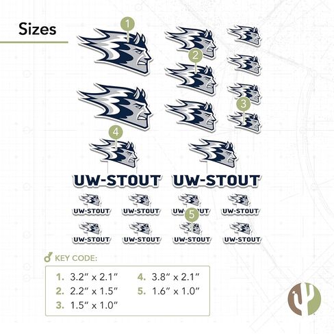 Desert Cactus University of Wisconsin Stout Sticker Wisconsin Stout Blue Devils Vinyl Decal Laptop Water Bottle Car Scrapbook Sheet (Type 1-1) in Saudi Arabia