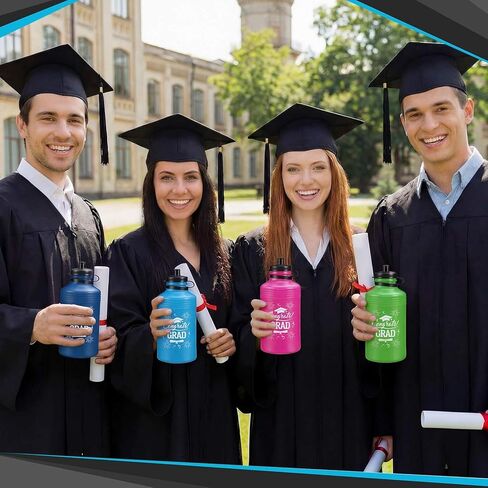 Meanplan 16 حزمة Congrats Grad زجاجات المياه الرياضية السائبة 17 أوقية التخرج ضغط زجاجات المياه البلاستيكية القابلة لإعادة الاستخدام مقصف للنساء الرجال كلية التخرج الهدايا فئة من 2026 لوازم الحفلات in Saudi Arabia