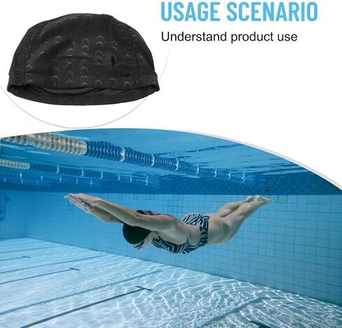 1pc/2pcs Men's Swim Cap, Shark Patterned Polyester Fiber Swim Cap, Suitable for Swimming Pools and Beaches in Saudi Arabia