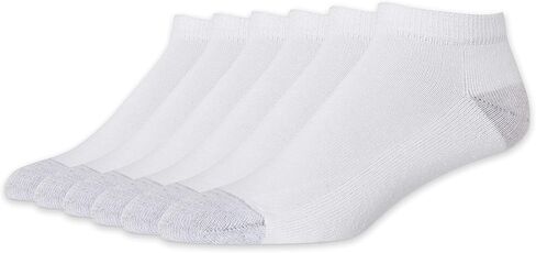 Hanes Men's Red Label Pack of 6 Cushion Low-Cut Socks, White, 6 Men, White, 6 in Saudi Arabia