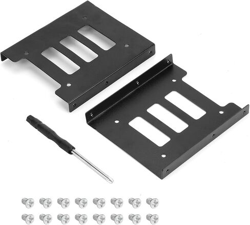 2 Pack 2.5" to 3.5" SSD HDD Hard Disk Drive Bays Holder Metal Mounting Bracket Adapter for PC (Bracket) in Saudi Arabia