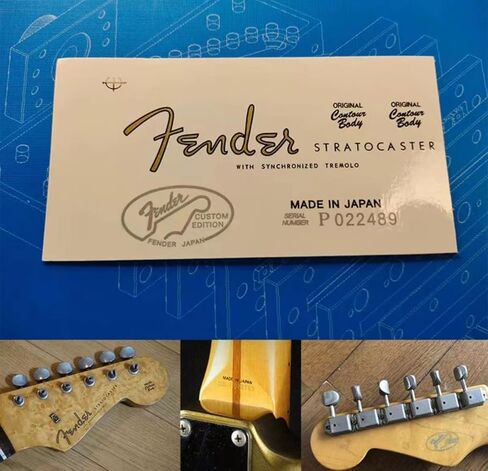 2PCS Suitable For Fender Custom Shop Electric Guitar Head Logo Water Transfer Printing Trademark Sticker, RemovableFilm (Custom shop ST54-ST60) in Kuwait