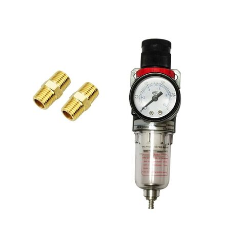 AFR2000 PT 1/4" Gas Pressure Regulator Water Oil Separator Filter Spray Gun Compressor Water Separator.(6mm Fittings) in Saudi Arabia
