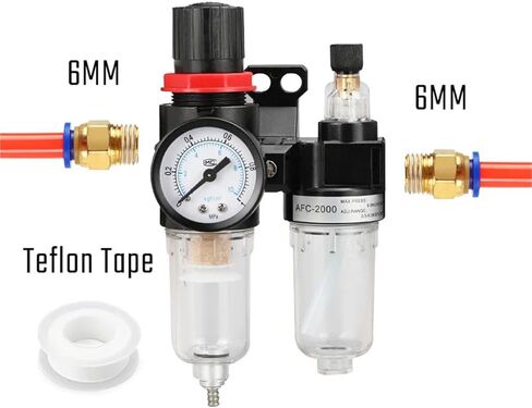 AFC2000 Pneumatic Air Compressor Filter Regulator Lubricants AFR2000 + AL2000 G1/4 Oil Water Separator Reduce Pressure(With 6mm fitting) in Saudi Arabia