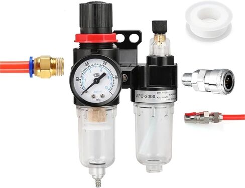 AFC2000 Pneumatic Air Compressor Filter Regulator Lubricants AFR2000 + AL2000 G1/4 Oil Water Separator Reduce Pressure(With 6mm fitting) in Saudi Arabia