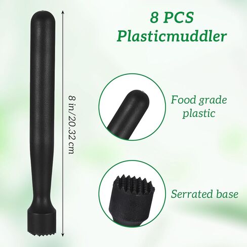 20 Pieces Muddler for Cocktails Plastic Bar Muddler Bulk 8 Inch Bar Accessories Tools Set for Home Ice Crusher Bartender Accessories Mojito Fruit Drink in Saudi Arabia