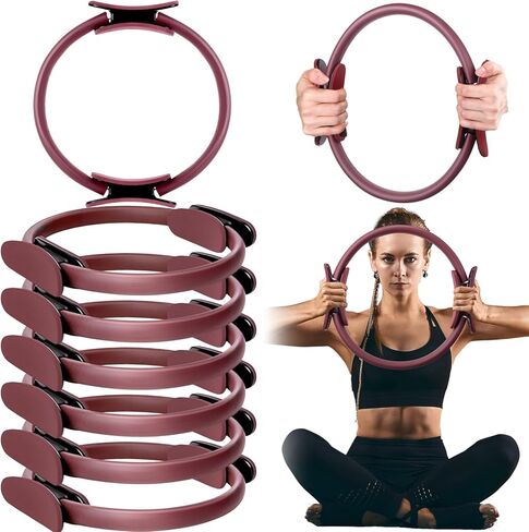 Syhood Pilates Ring 11. 81 Inch Pilates Circle Yoga Ring Magic Lightweight Flexible Workout Equipment for Fitness Physical Therapy Resistance Exercise Arms Legs in Saudi Arabia