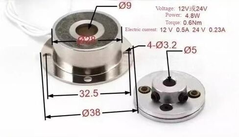 Electromagnetic Brake with 38mm Outer Diameter, XM-026 12V/24V Low-Noise Energised, Mechanical Braking(24V electrically pow) in Saudi Arabia