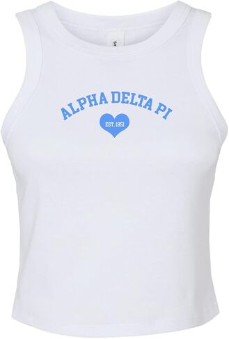 Alpha Delta Pi Cropped Tank with ADPi 1851 Heart Logo in Saudi Arabia