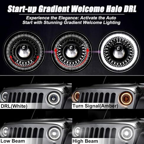 مصابيح ضباب LED 4 بوصة مع مصباح مصد أمامي لإشارة الانعطاف DRL متوافق مع 2007-2018 Jeep Wrangler Unlimited JK 2006-2010 Chrysler PT Cruiser in Kuwait