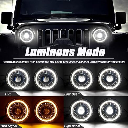 مصابيح ضباب LED 4 بوصة مع مصباح مصد أمامي لإشارة الانعطاف DRL متوافق مع 2007-2018 Jeep Wrangler Unlimited JK 2006-2010 Chrysler PT Cruiser in Kuwait