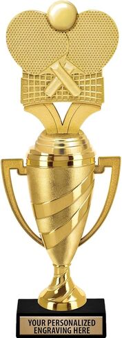 Crown Awards Table Tennis Trophy, 14" Gold Cup Table Tennis Trophies with Free Personalization Prime in Saudi Arabia