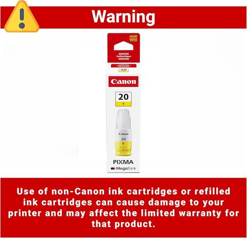 Canon GI-20 Yellow Ink Bottle, Compatible to PIXMA G6020 and G5020 MegaTank Printers in Saudi Arabia