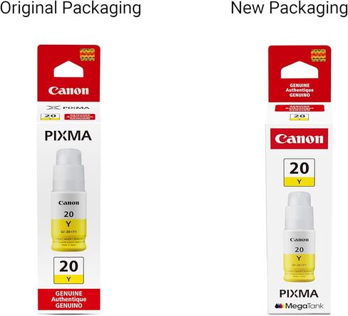 Canon GI-20 Yellow Ink Bottle, Compatible to PIXMA G6020 and G5020 MegaTank Printers in Saudi Arabia