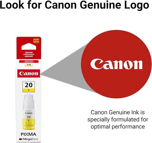 Canon GI-20 Yellow Ink Bottle, Compatible to PIXMA G6020 and G5020 MegaTank Printers in Saudi Arabia