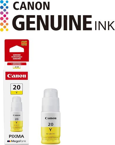 Canon GI-20 Yellow Ink Bottle, Compatible to PIXMA G6020 and G5020 MegaTank Printers in Saudi Arabia