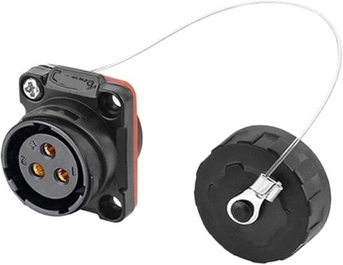 3 Pin Power Industrial Connector Female Panel Mount Socket Waterproof in Saudi Arabia