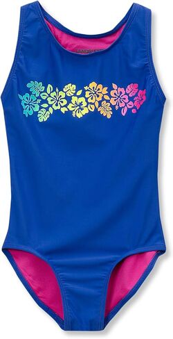 Lands' End Girls Chlorine Resistant Sporty Hi-Neck Racer Back One Piece Swimsuit in Saudi Arabia