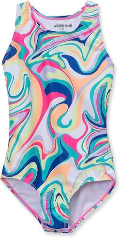 Lands' End Girls Chlorine Resistant Sporty Hi-Neck Racer Back One Piece Swimsuit in Saudi Arabia