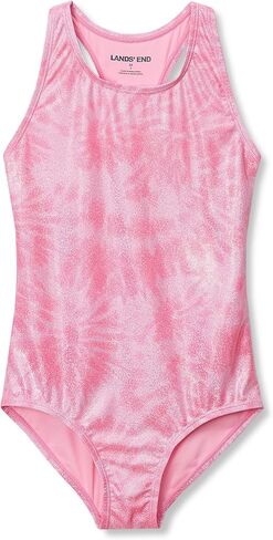 Lands' End Girls Chlorine Resistant Sporty Hi-Neck Racer Back One Piece Swimsuit in Saudi Arabia