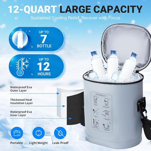 Cold Therapy Machine, Portable Ice Machine for Knee After Surgery, Programmable Knee Replacement Recovery System, Cryotherapy for Post Surgery Recovery Sport Injuries, Reduces Swelling, Circular Gray in Saudi Arabia
