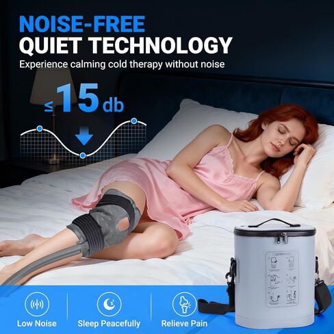 Cold Therapy Machine, Portable Ice Machine for Knee After Surgery, Programmable Knee Replacement Recovery System, Cryotherapy for Post Surgery Recovery Sport Injuries, Reduces Swelling, Circular Gray in Saudi Arabia