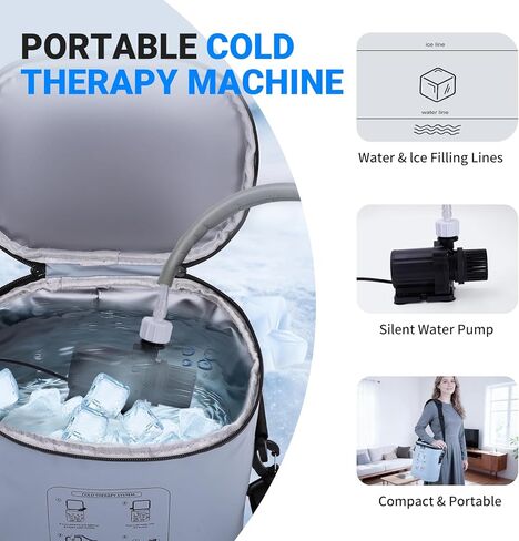 Cold Therapy Machine, Portable Ice Machine for Knee After Surgery, Programmable Knee Replacement Recovery System, Cryotherapy for Post Surgery Recovery Sport Injuries, Reduces Swelling, Circular Gray in Saudi Arabia
