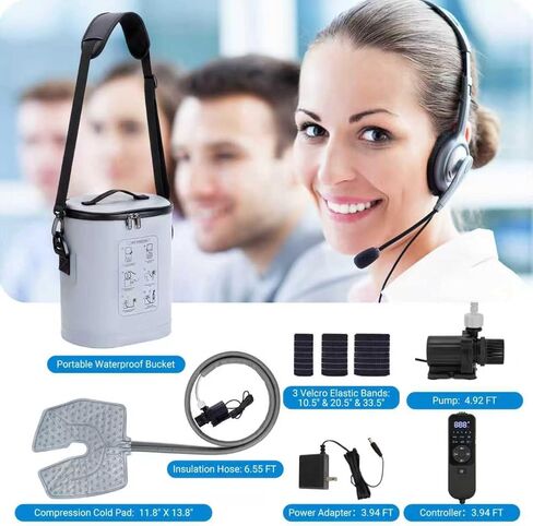 Cold Therapy Machine, Portable Ice Machine for Knee After Surgery, Programmable Knee Replacement Recovery System, Cryotherapy for Post Surgery Recovery Sport Injuries, Reduces Swelling, Circular Gray in Saudi Arabia