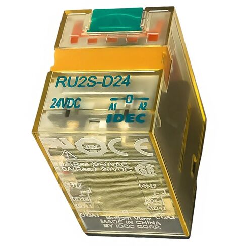 مرحل RU2S-D24 DPDT الأصلي من OEM، ملف 24VDC 10A، مكون إضافي، مؤشر LED ورافعة إغلاق يدوية، متوافق مع مقبس SU2S-21L، استبدال التحكم الصناعي للأغراض العامة in Kuwait