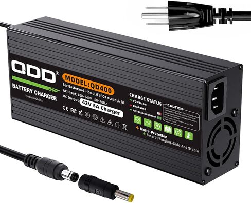 QDD 42V 5A Li-ion Battery Charger for 36V Lithium Battery Pack with DC5.5×2.1mm(5.5 * 2.5mm) Connector in Saudi Arabia