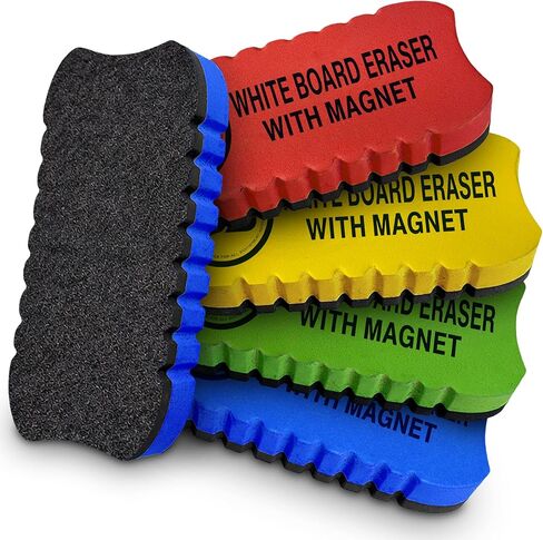 Dry Erase Eraser Magnetic Whiteboard Eraser 2 Pack White Board Cleaner, Dry Erase for Whiteboard, Chalkboard and Glass (Colors May Vary) in Saudi Arabia