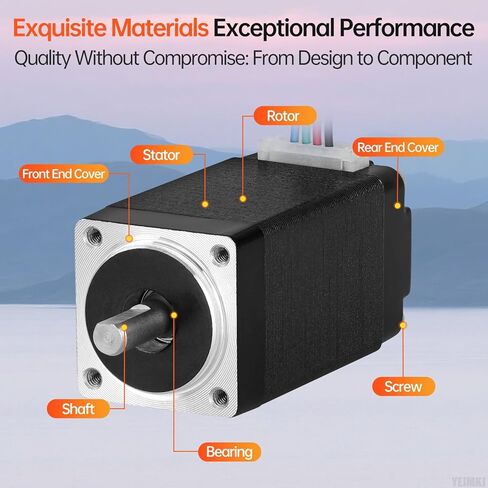 Nema 8 Stepper Motor 2 Phase 1.8‌°‌ 2.8Ncm(3.97oz·in) عزم دوران عالي ثنائي القطب 40 مم 11Ω 0.5A 4-عمود الرصاص 10 مم φ4 مم 20 كابل محرك متدرج صغير 0.5 متر للطابعة ثلاثية الأبعاد DIY Robot CNC Machine in Kuwait