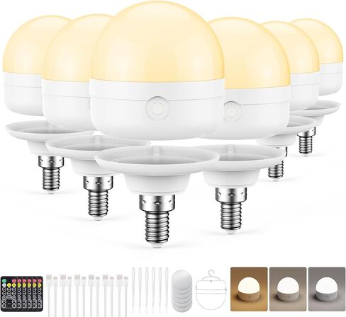 E26 Rechargeable Light Bulbs with Remote, 10W 900lm 3-in-1 Battery Operated Emergency Lighting, 3500mAh 60W Equivalent Bulbs with Magnetic Base & Hook for Home Camping Hurricane&Power Outage, 2 Pack in Saudi Arabia