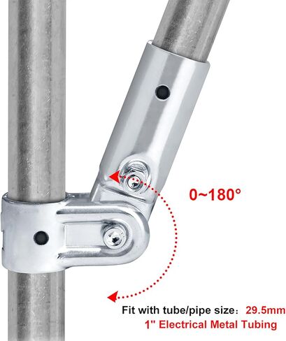 4 Sets Adjustable Angle Pipe Clamp Connectors, Fits 1" EMT, Structural Pipe Fittings, 3/32" Thick Steel in Saudi Arabia