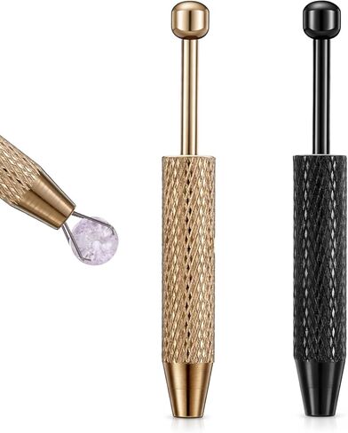 2 Pcs Piercing Ball Grabber Tool, Mini Grabber Pen Stainless Steel 4 Prongs Claw Tweezers IC Chips Grabbers Claw Holder Electronic Component Jewel Diamond Pearls Gem Tweezers(Black, Brown) in Saudi Arabia